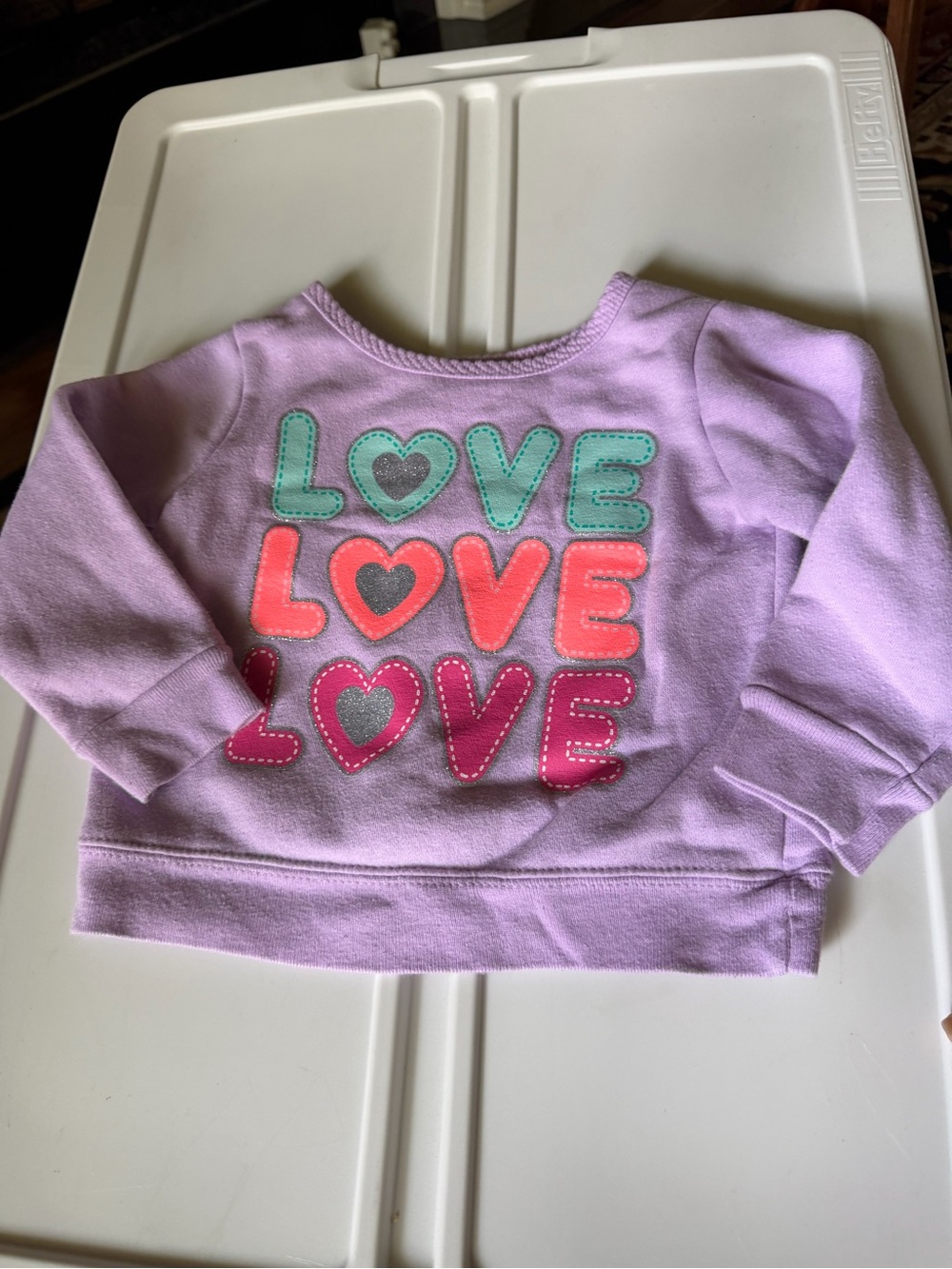 10/20 Garanimals Lavender 'LOVE' Patch Sweatshirt